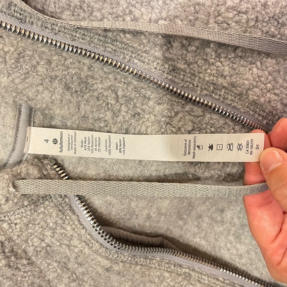Lululemon Wool Gray Hooded Jacket - Picture 4 of 10